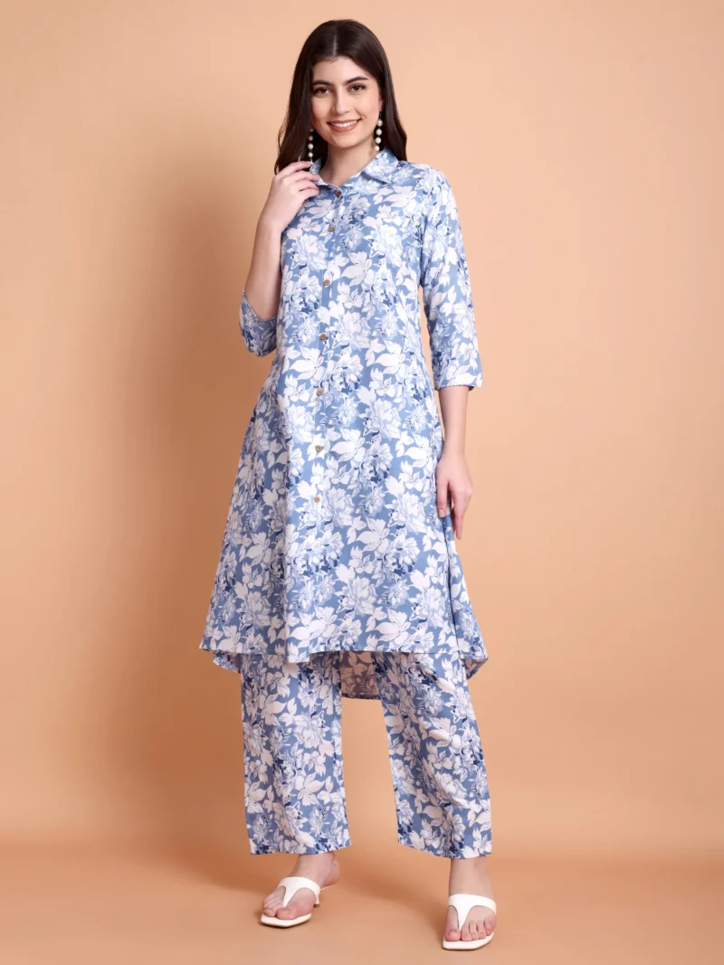 Floral Printed Regular Pure Cotton Kurta with Trouser