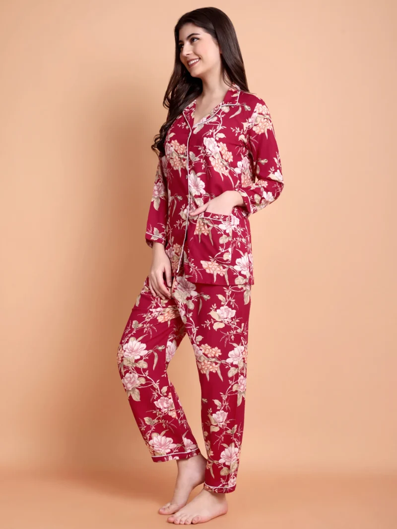 Red Printed Night suit