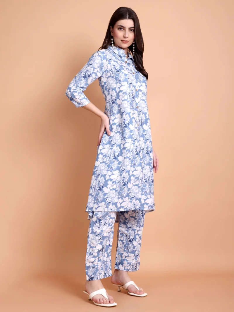 Floral Printed Regular Pure Cotton Kurta with Trouser