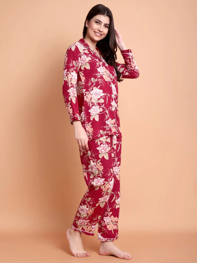 Red Printed Night suit