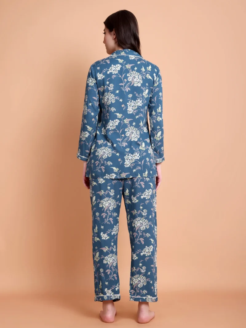 Dark Blue Printed Night suit