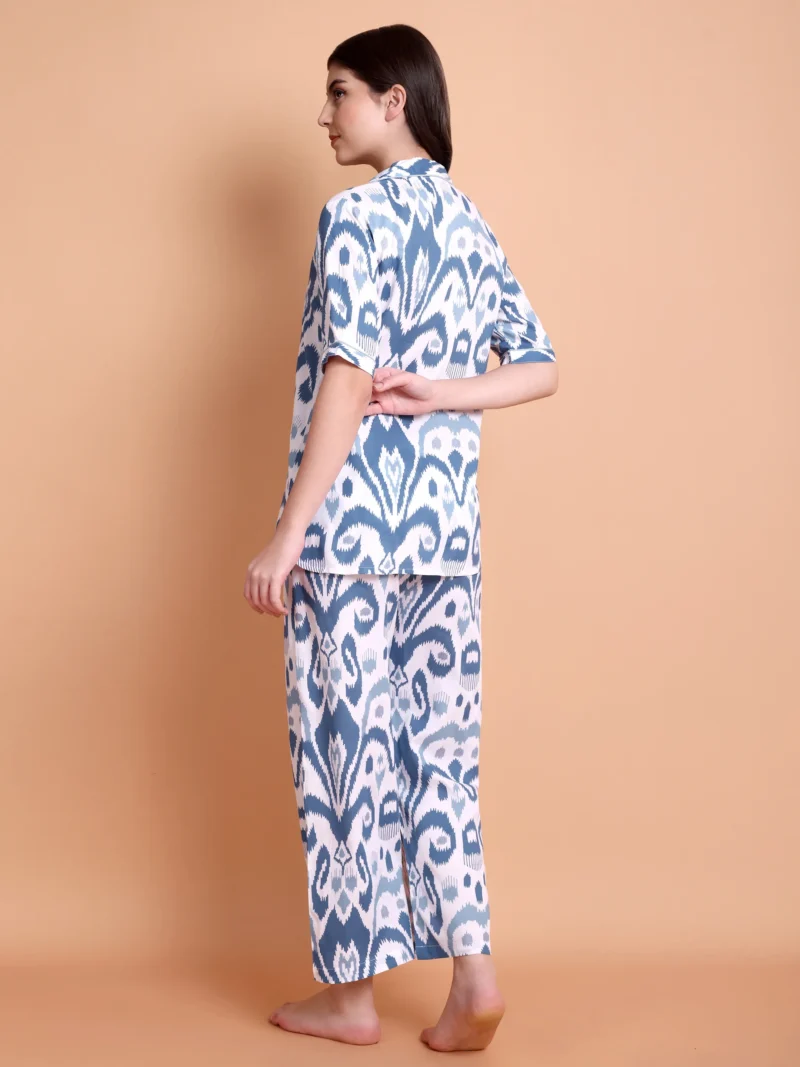 Blue Printed Night suit